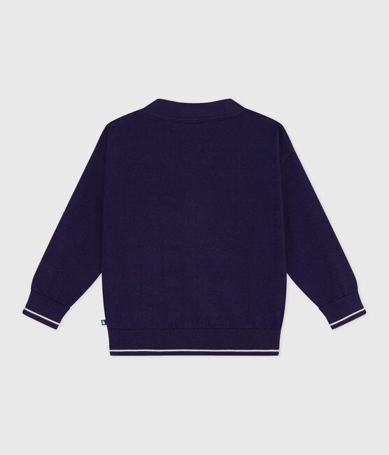 Children's plain cotton cardigan SOIR blue