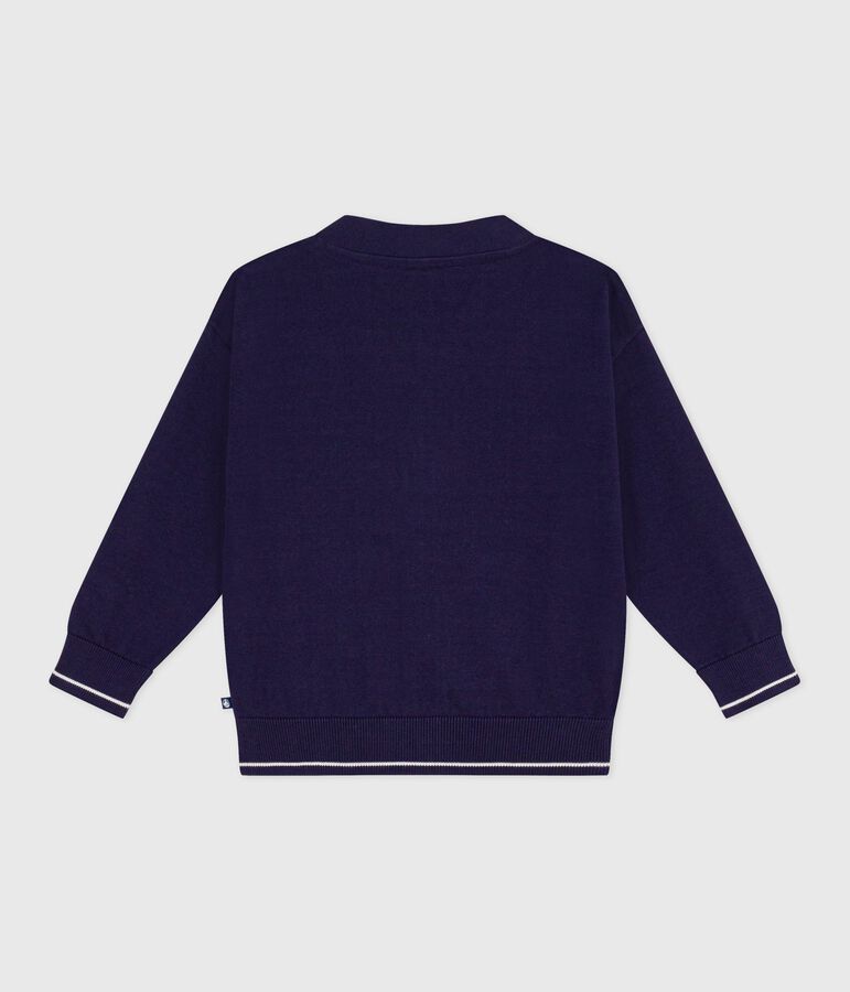 Children's plain cotton cardigan blue