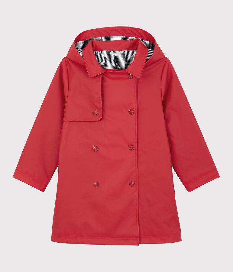 Girls' Hooded Trench coat red