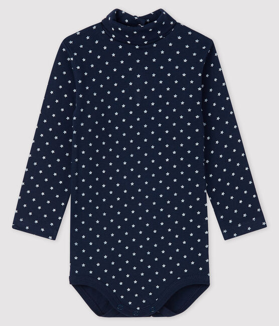 Baby boy's long-sleeved bodysuit SMOKING blue/MARSHMALLOW white