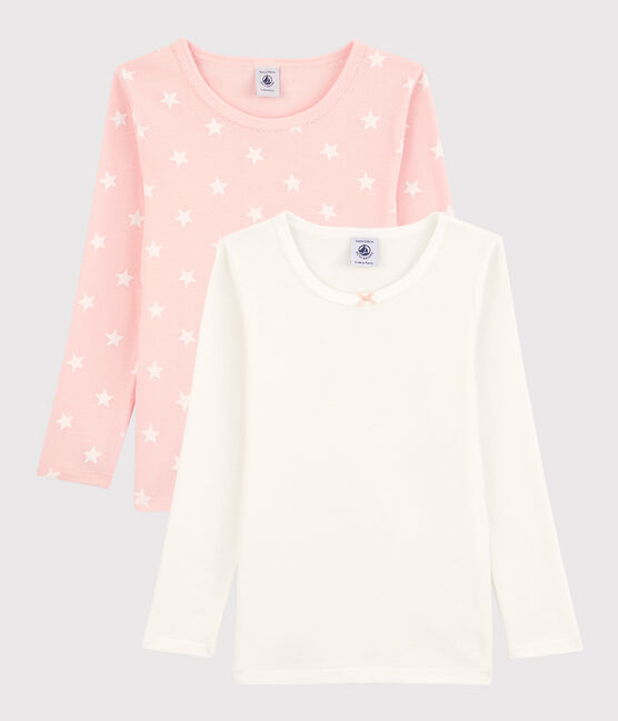 Girls' Star Print Long-Sleeved Cotton T-Shirts - 2-Pack variante 1