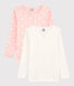Girls' Star Print Long-Sleeved Cotton T-Shirts - 2-Pack