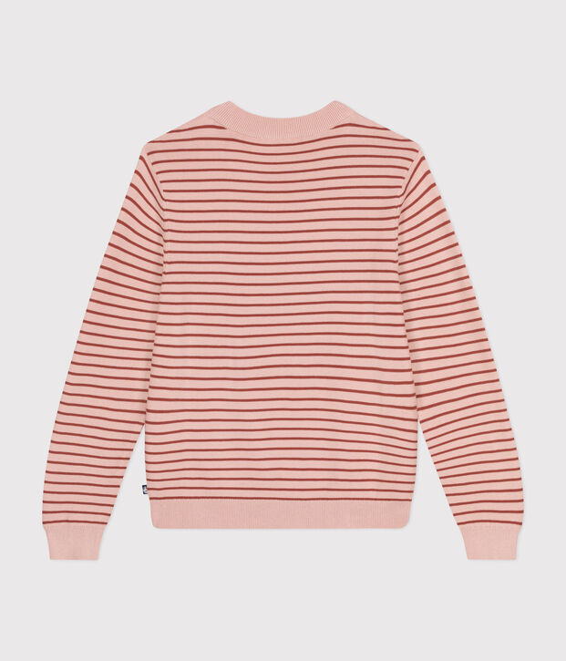Women's Striped Cotton Pullover pink/brown