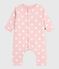 Babies' padded heart-print cotton playsuit. JOLI pink/MILK