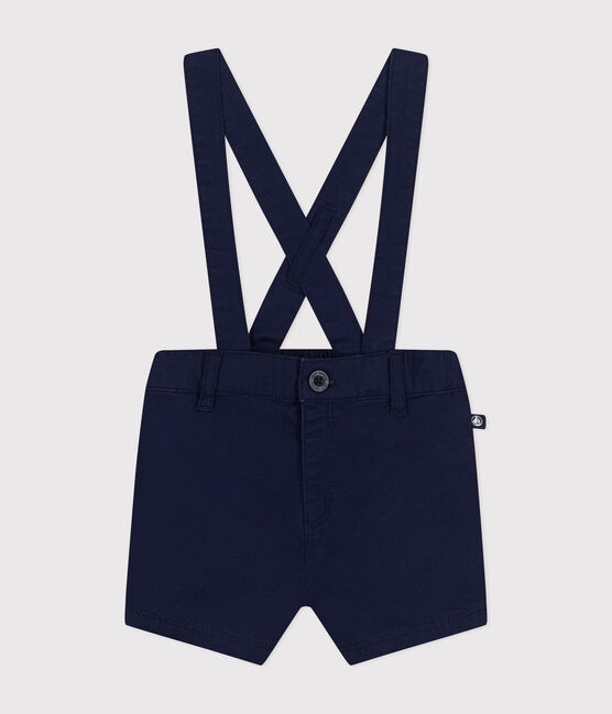 Babies' Serge Dungaree Shorts MEDIEVAL blue