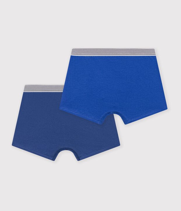 Pack of children's boxers in plain cotton and elastane multicolor