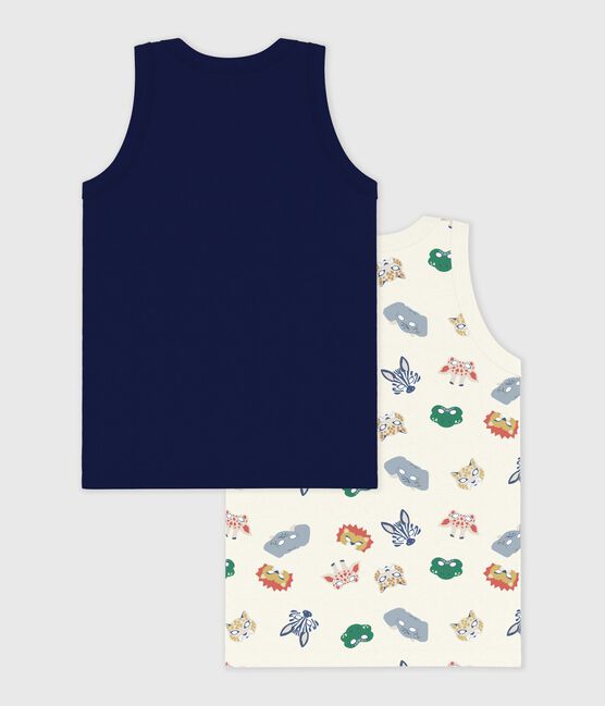 Pack of children's mask print cotton tank tops variante 1