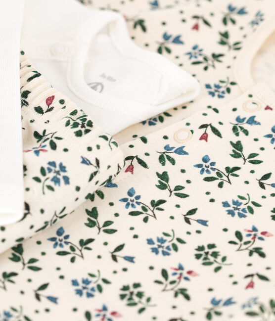 Babies' Floral Cotton 3-Piece Set AVALANCHE white/MULTICO