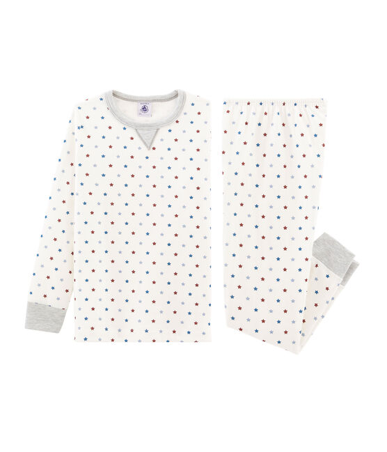 Boys' Tube Knit Pyjamas MARSHMALLOW white/MULTICO white