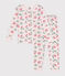 Children's snug-fitting pyjamas in cotton with a floral print FLEUR pink/MULTICO white
