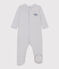Babies' Pinstriped Cotton Pyjamas PIGEON /MARSHMALLOW