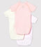 Babies' Short-Sleeved Pinstriped Wrapover Organic Cotton Bodysuits - 3-Pack variante 1