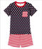 Boys' cropped ribbed pyjamas SMOKING blue/MULTICO white