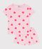Children's short heart print cotton pyjamas pink/orange