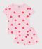 Children's short heart print cotton pyjamas pink/orange