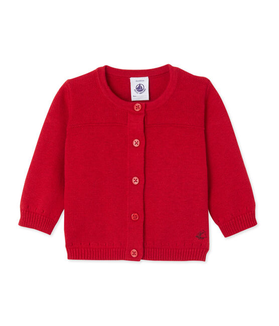 Baby girl's wool and cotton cardigan FROUFROU red