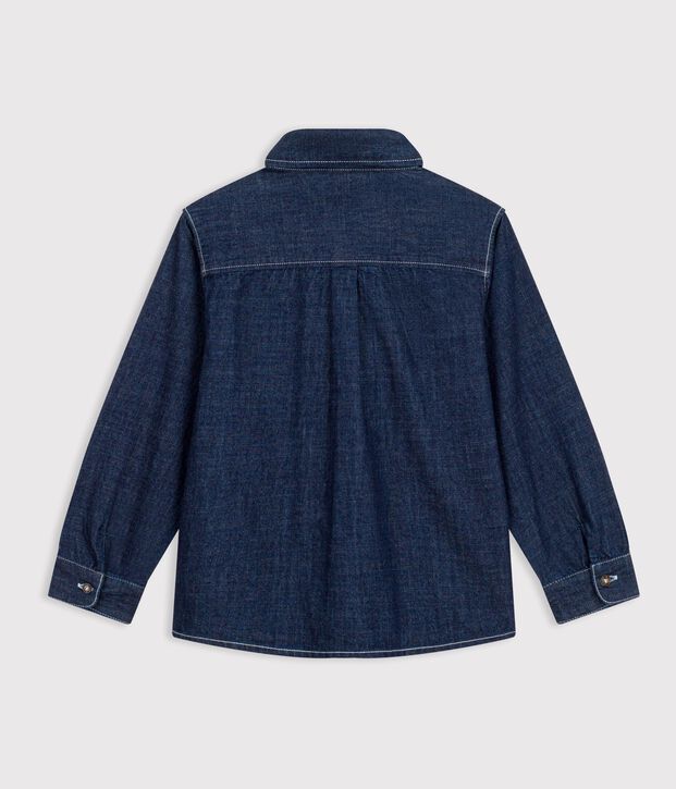 Children's plain denim shirt blue
