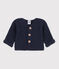 Babies' Moss Stitch Cotton Cardigan SMOKING blue