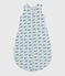 Babies' 3 TOG whale-print velour sleeping bag CO2 /ADRIATIC