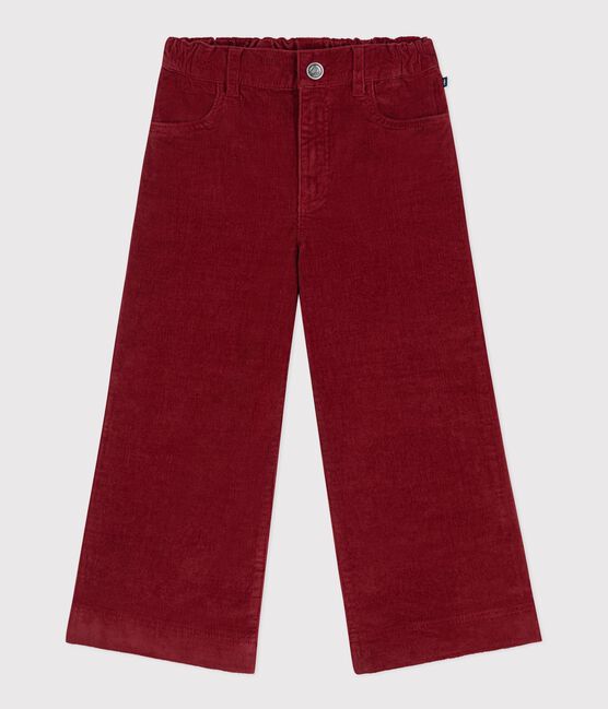Children's plain corduroy trousers AMARANTE