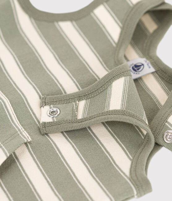 Babies' Sleeveless Thick Striped Jersey Playsuit MARECAGE /AVALANCHE