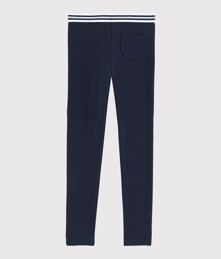 Girls' Cotton and Elastane Jeggings SMOKING blue