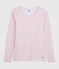 Women's wool and cotton blend T-shirt CHARME pink/MARSHMALLOW white