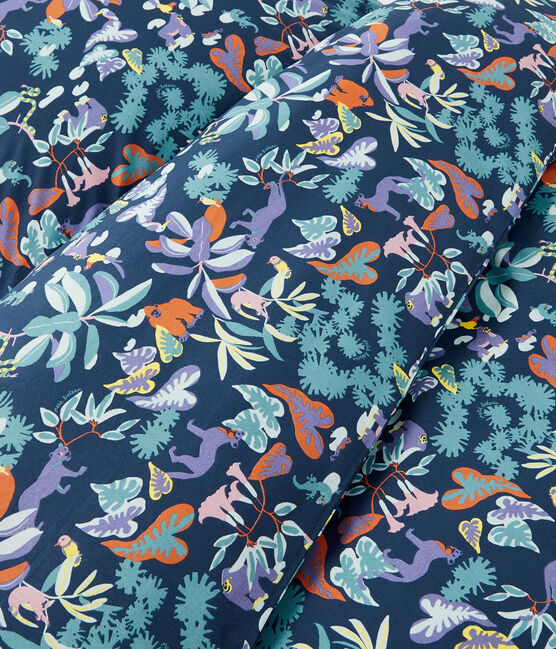 Jungle Print Poplin Bedlinen MEDIEVAL blue/MULTICO white