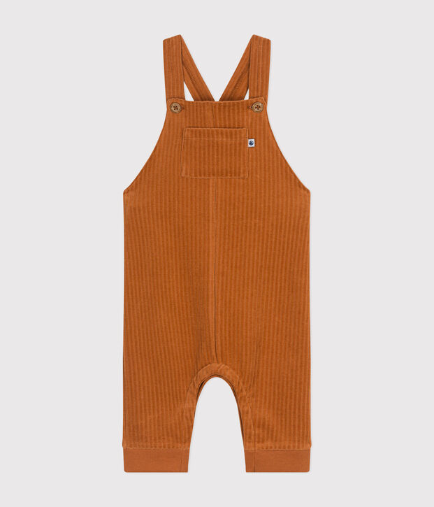 Babies' Velour Dungarees brown