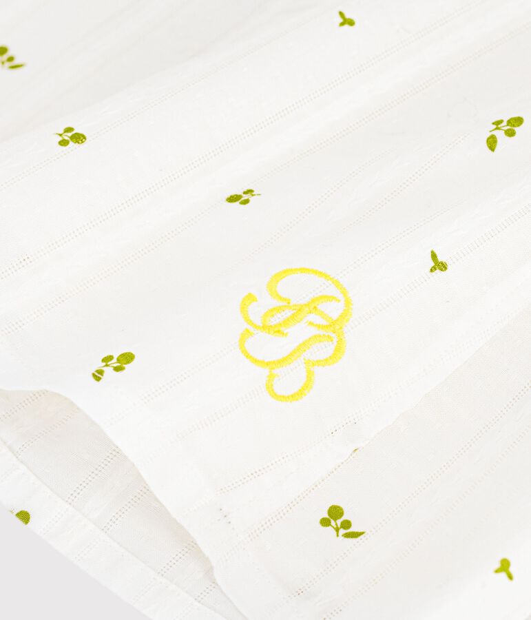 Children's sleeveless floral print cotton blouse white/green