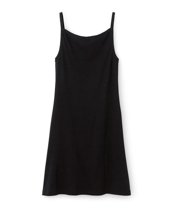 Chemise à bretelles femme coton/laine/soie NOIR black