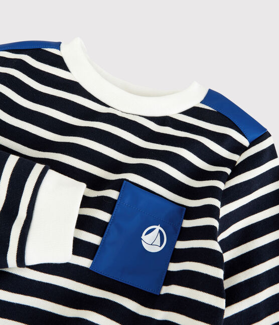 Boys' Jersey Sweatshirt SMOKING blue/MARSHMALLOW white