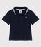 Baby Boys' Short-Sleeved Ribbed Polo Shirt SMOKING blue