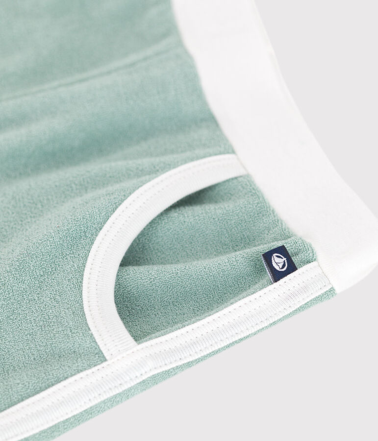Children's plain cotton terry shorts green