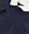 Babies' Long-Sleeved Cotton Bodysuit With Polo Shirt Collar SMOKING blue