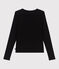 Women's plain cotton cardigan BLACK black