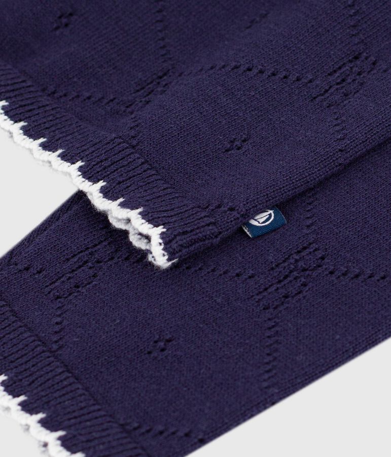 Children's plain cotton cardigan blue