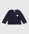 Babies' plain cotton cardigan with a heart badge SOIR