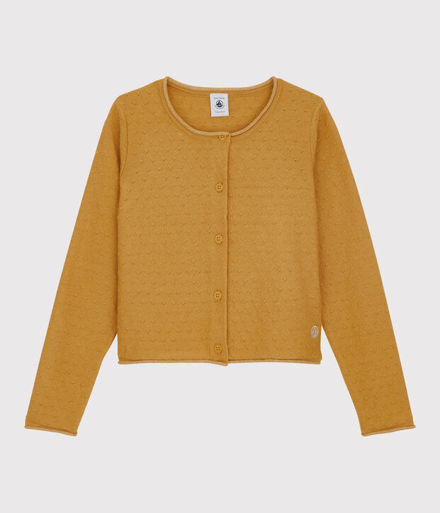 Girls' Wool/Cotton Cardigan yellow