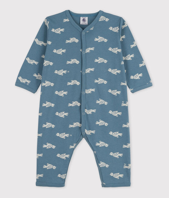 Babies' Footless Sleepsuit ROVER blue/MARSHMALLOW white