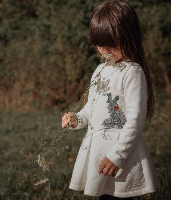 Petit Bateau x Deyrolle Girls' Dress MARSHMALLOW white