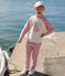 Children's unisex cotton sweatshirt CHARME pink/MULTICO white
