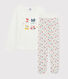 Girls' High-waisted Pyjamas in Brushed Terry Towelling