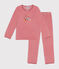 Children's plain velvet pyjamas ROSEWOOD pink