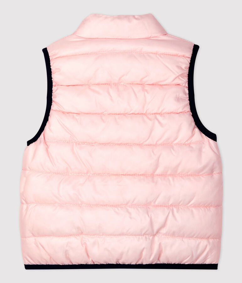 Babies' Reversible Sleeveless Polyester Down Jacket pink