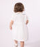 Babies' white cotton dress and bloomers with pretty openwork details ECUME white
