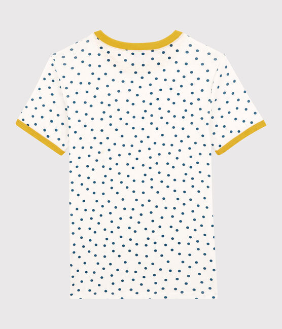 Women's Spotted Round-Neck Cotton T-Shirt MARSHMALLOW white/MALLARD