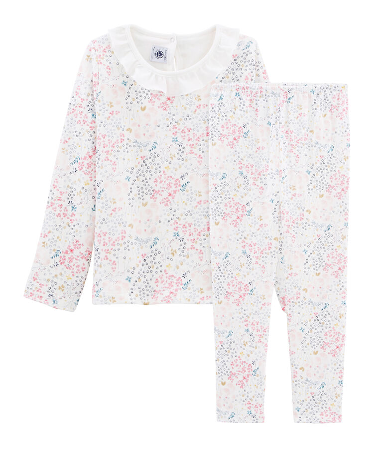 Girls' Tube Knit Pyjamas white/multicolor