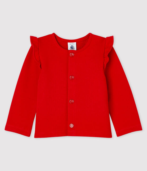 Baby Girls' Fleece Cardigan TERKUIT red