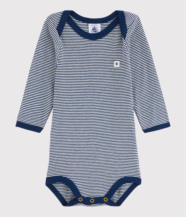 Unisex Babies' Long-Sleeved Bodysuit blue/white